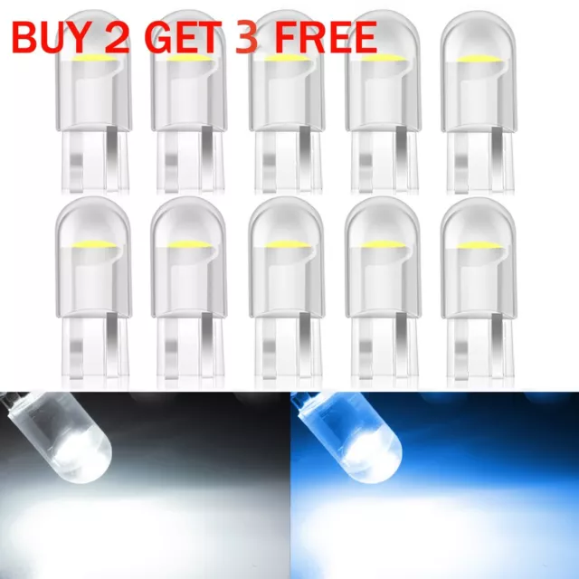 10x T10 BULBS LED ERROR FREE CANBUS COB SMD XENON WHITE W5W 501 SIDE LIGHT BULB