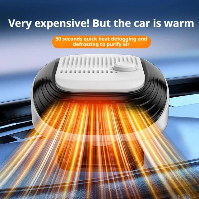 Chauffage Voiture 4 En 1 - Dégivreur Instantané 12V, 150W, Rotation 360° Pour Pare-brise