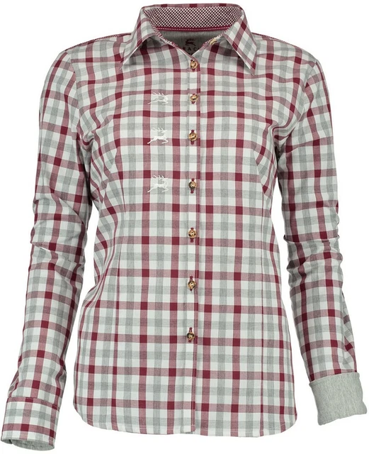 Camicia uomo OS Trachten® ""Slim Fit"" camicia per il tempo libero a scacchi maniche lunghe