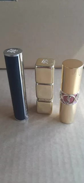 3 Tubes Rouge à lèvres Pour collection GIVENCHY YVES SAINT LAURENT GUERLAIN