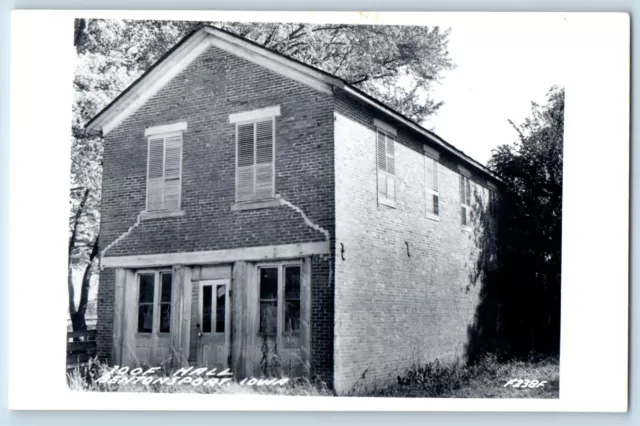 Bentonsport Iowa IA Postcard RPPC Photo 100F Hall c1910's Unposted Antique