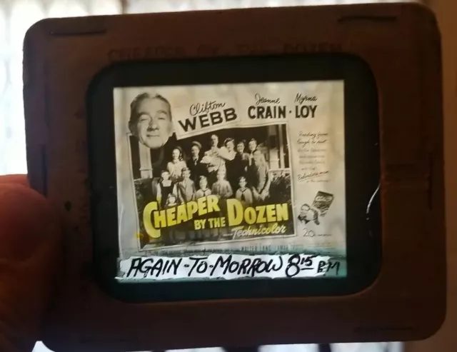 Advertising Movie Theater Magic Lantern Glass Slide Cheaper By The Dozen