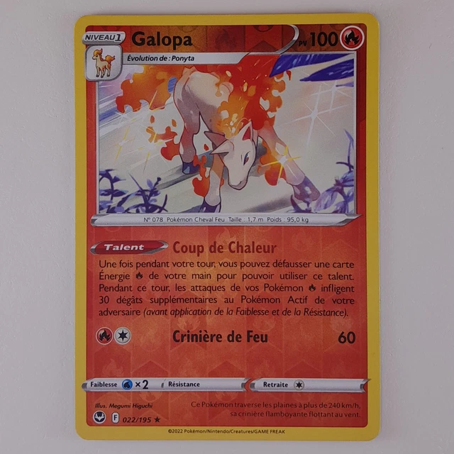 GALLOPA Card 022/195 Holo REVERSE Pokemon Silver Storm EB12 New FR (1625)