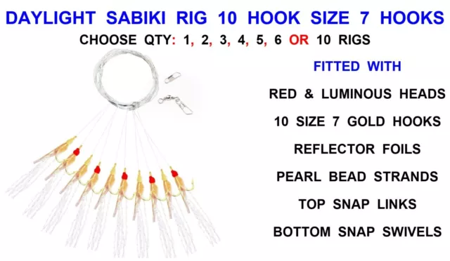 1 RON THOMPSON Fish Skin Sabiki Rig 5 Hook Size 8 Herring Mackerl