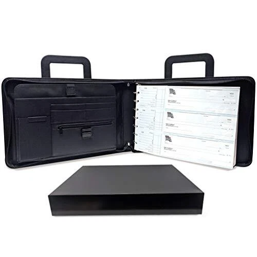 MSP 7 Ring Business Check Portfolio Binder with Handle, Zipper Closure for 3-...