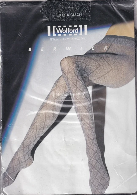 WOLFORD COLLANT JENN TIGHTS - DARK GREY / BLACK MOTIF ANIMALIER - TAILLE S