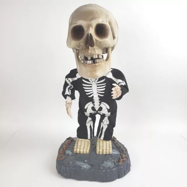 Gemmy Big Head Singing Dancing Animated Skeleton Tested Works 16"
