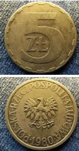 Poland 5 Zlotych Coin 1980 MW