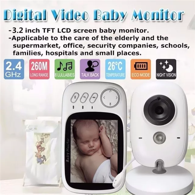 Wireless Video Baby Monitor Security Camera Night Vision Temperature Monitoring