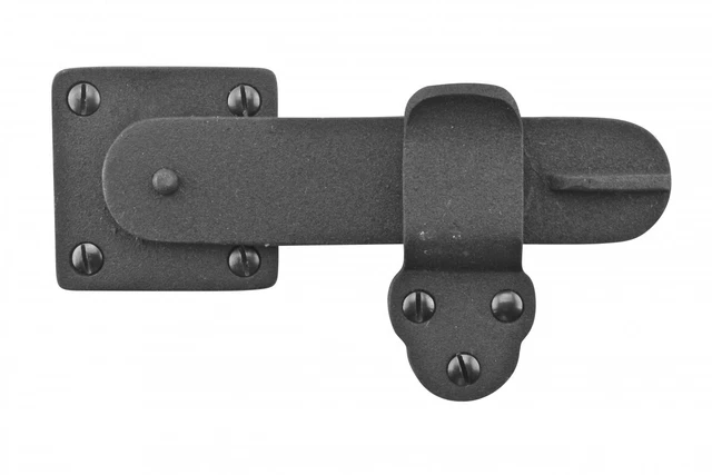 Black Wrought Iron Gate Latch Rust Proof Antique Garage Door Latch Lock 5 3/4 in