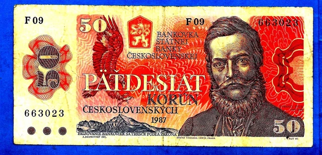 Czechoslovakia P96a 50 Korun LUDOVIT STUR & POZSOMY Serial Prefix # F 1987 VF