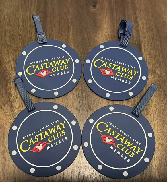 Disney Cruise Luggage Tag CASTAWAY CLUB MEMBER Round Vinyl Tag