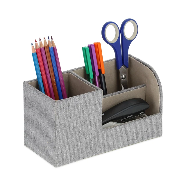 Lot De 6 Boîtes à Crayons Transparentes Avec Couvercle - Organiseur De Bureau 21x10x4 Cm, 6 Couleurs - 9
