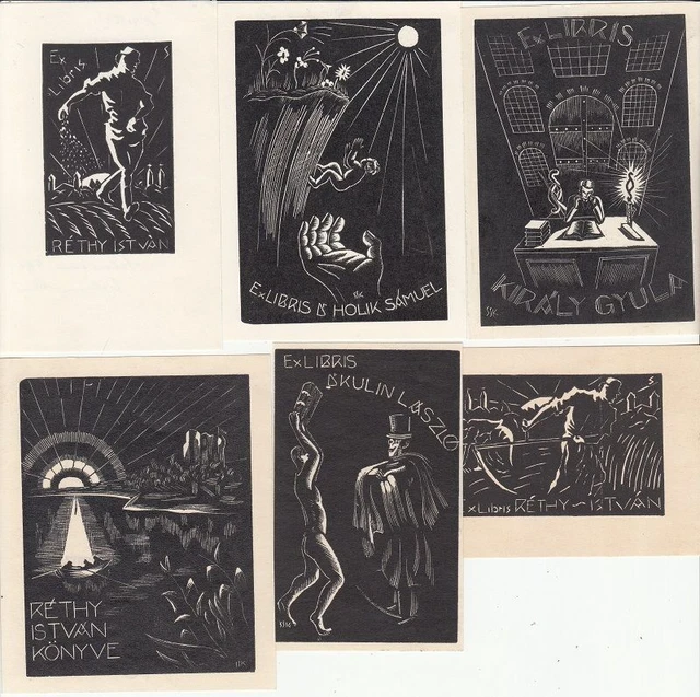6 Exlibris Bookplate Hochdrucke Karoly Selmeczi Akt Konvolut Lot 8