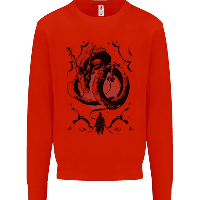 Felpa maglione Samurai Warrior Dragon & Sun Fantasy MMA 6