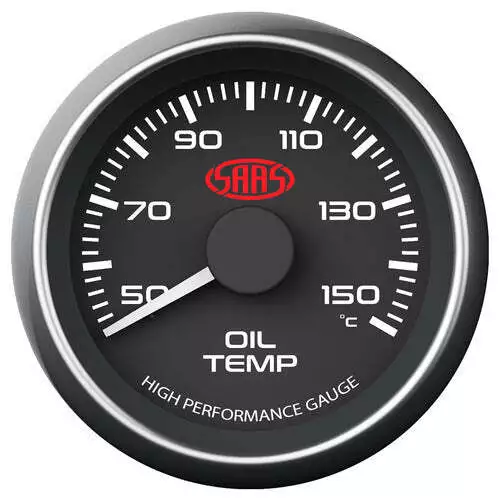 Saas 52mm 2 Inch Car Oil Temp Temperature Gauge Black Face Multi Colour SG-OT52B