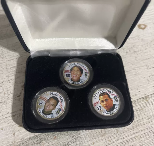 Set of New York Yankees Derek Jeter, Alex Rodriguez and Hideki Matsui Quarters