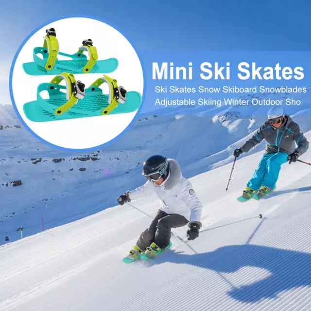 ~ MINI SKI Skates Short Shoe Snowblades Adjuatable Teens for Skiing ...