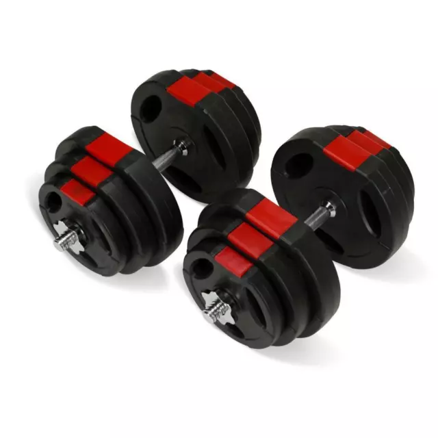 30kg Adjustable Tri-Grip Dumbbell Set Barbell Set Home Gym Weights Workout NEW