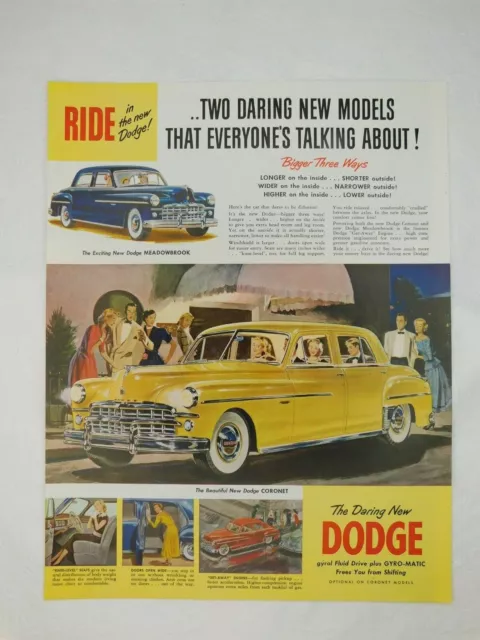 Dodge Service Motor Classic Car Man Cave Vintage Advertisement Magazine Page