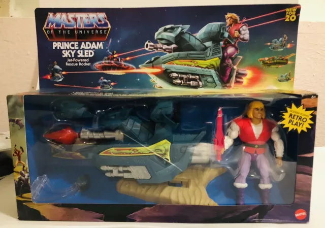 Mattel Collectible Masters of the Universe Origins 5.5" Sky Sled and Prince Adam