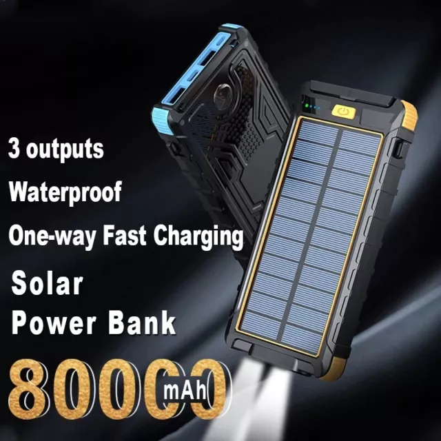 Solarbetriebene Powerbank (80000 mAh), Wasserdicht, Outdoor, Sturzhülle