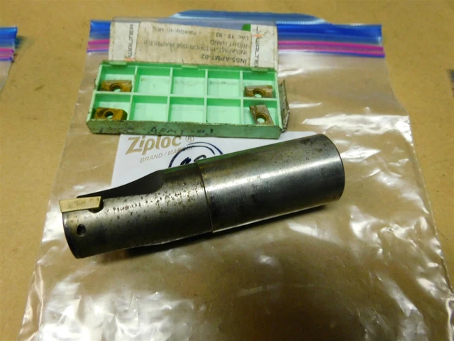 Valenite 1 1/4" Indexable End Mill 4 5/8" L with inserts LOT # 82