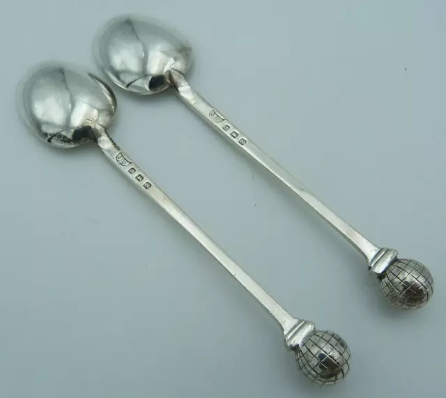 Pair Silver Teaspoons Golf Ball - K Golf Club - Knutsworth Knebworth Kingsknowe