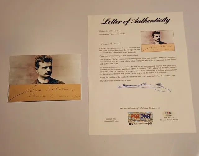 Jean Sibelius Signed PSA DNA Autograph Classical Composer Auto Cut COA