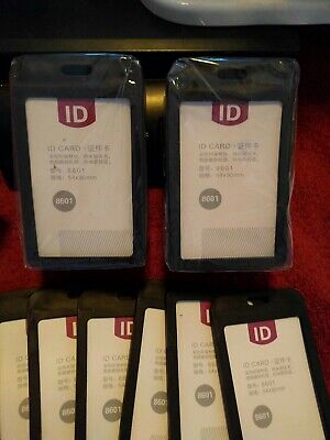 2 (10) packs, Hard Plastic Card/ID Badge Holder Vertical, Durable,10 Pack x2
