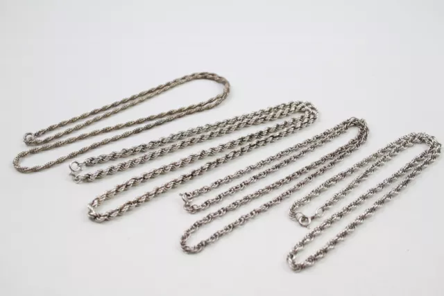 Sterling Silver Chain Necklaces Rope Twist x 4 (49g)