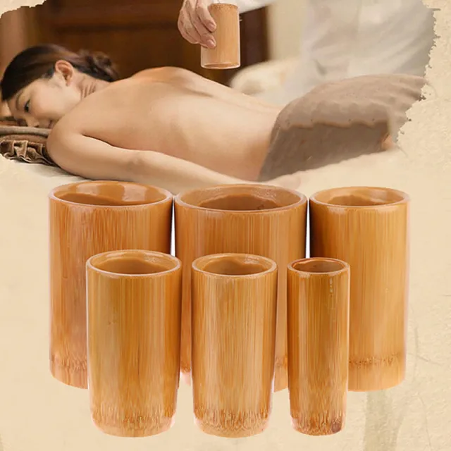 Chinese Jar Fire Cupping Body Carbonized Bamboo Suction Cups Acupuncture Mass PF
