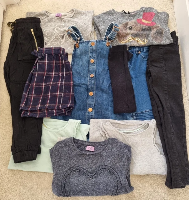 Pacchetto vestiti per ragazze età 4-5 anni successivi, H&M, M&S, F&F, George, patch zucca