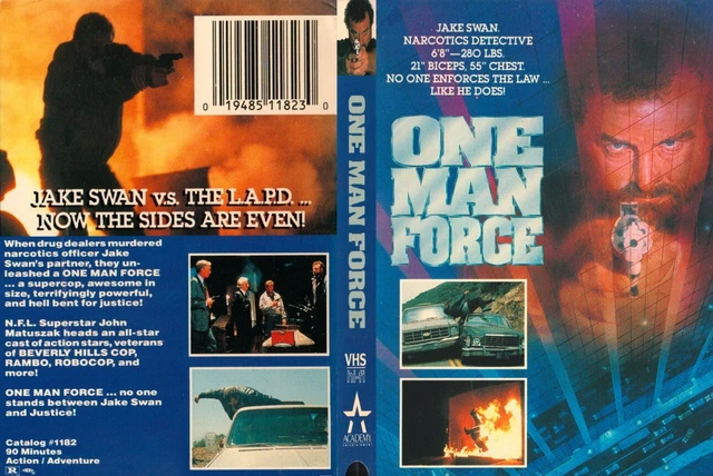 One Man Force CUSTOM Cover like VHS W/ Empty DVD Case (No Discs) PLEASE READ