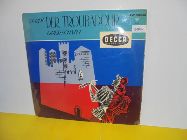 10" Lp - Verdi - Der Troubadour - Querschnitt - Tebaldi, Del Monaco...