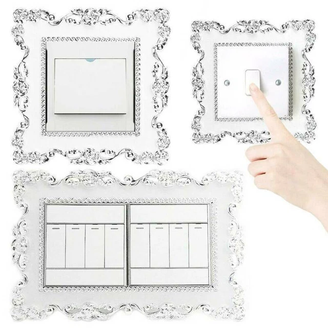 Interruptor de luz de resina calcomanías envolventes placa enchufe panel de pared pegatina cubierta decoración'