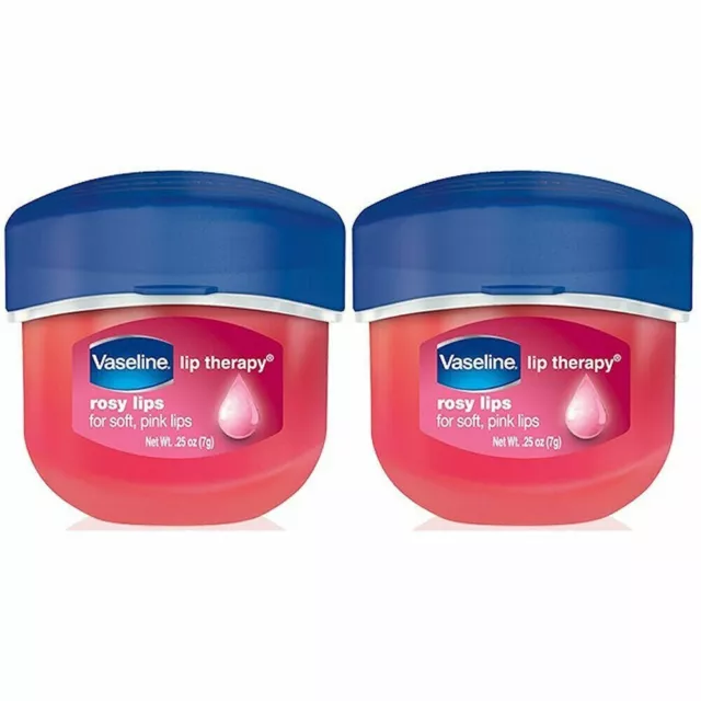 Pack of (2) New Vaseline Lip Therapy Lip Balm Mini, Rosy, 0.25 oz FREE SHIPPING