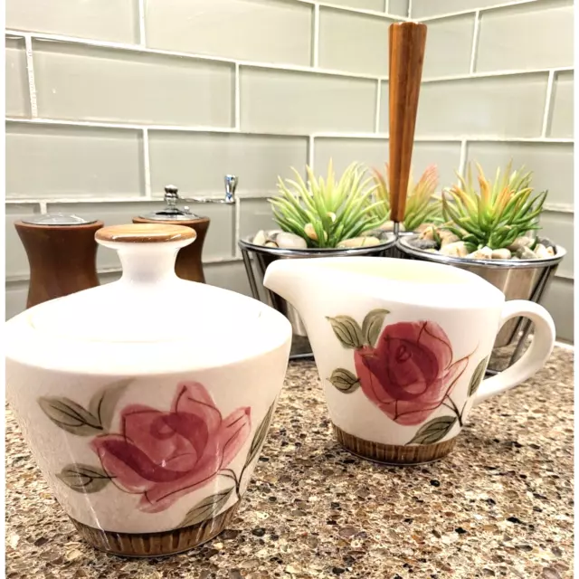 MCM Vintage Monterey Kasuga Japan Creamer and Sugar bowl Hand Painted China