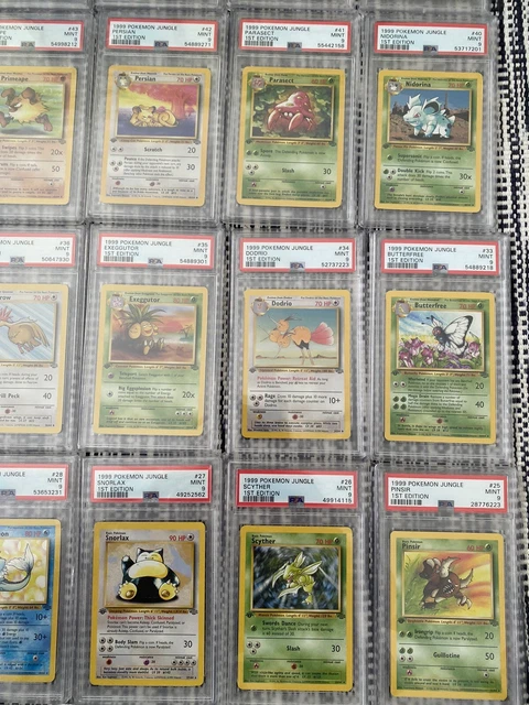 Komplettset, 1. Auflage Dschungel-Pokémon, PSA 9, 64/64, neuwertig, WOTC Vintage 7