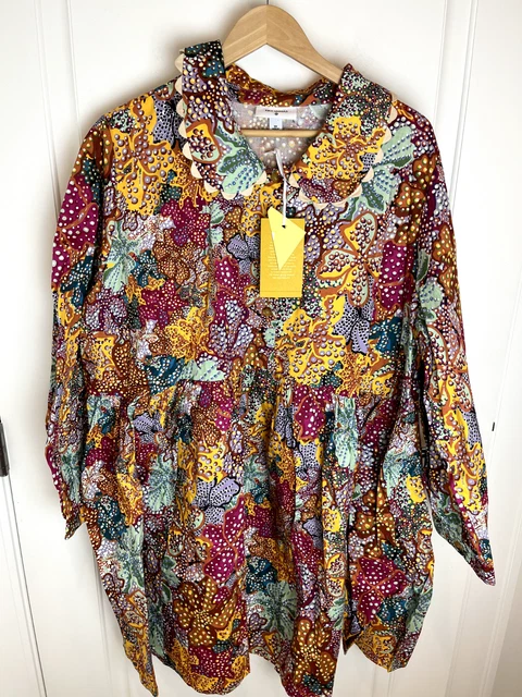 Kika Vargas x Target Sz 3x Anemone Floral Mini Dress - Pink/Blue/Gold - NWT