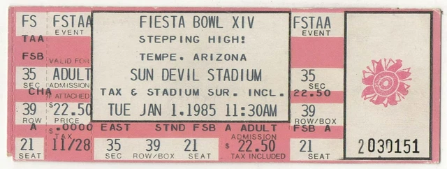 1985 FIESTA BOWL box office ticket UCLA BRUINS vs MIAMI HURRICANES