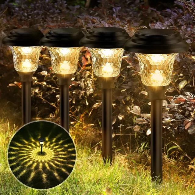 2/10x LED Solarleuchte Garten Dekor Solarlampe Außen Fackel  Wegeleuchte Lichter