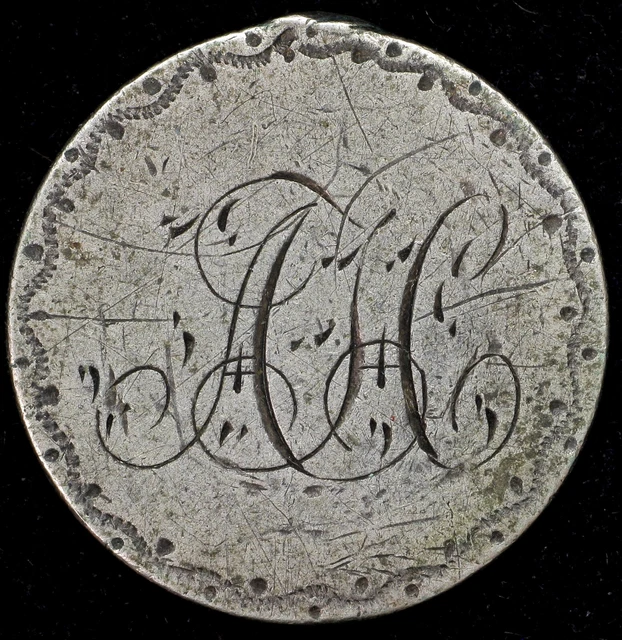 1878 Love Token Engraved Fancy "AH" Seated Liberty Dime Silver US Coin