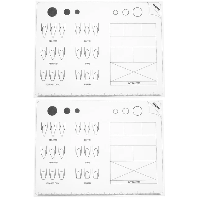 2 piezas mesa de uñas para tecnología de uñas estera de uñas bloque de color herramienta plantilla