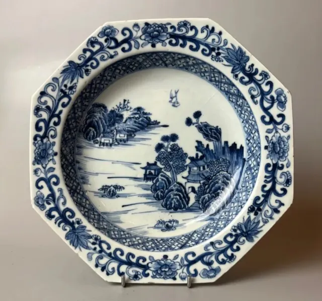 A Fine Late 18Thc. Chinese Export Hexagonal Porcelain Plate C.1780