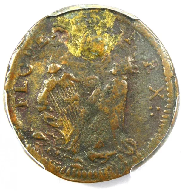 1670 New Jersey St Patrick Farthing Colonial Coin 1/4P - PCGS VF Detail