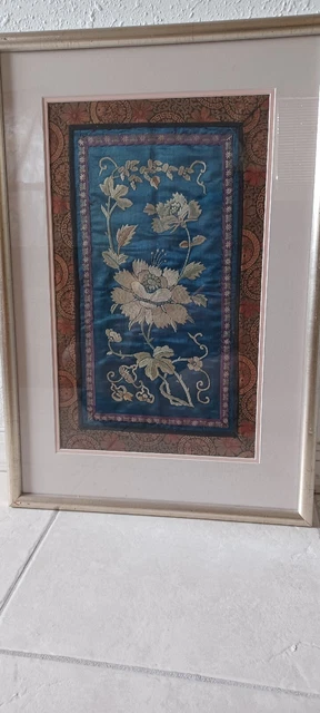 Gorgeous antique chinese silk tapestry