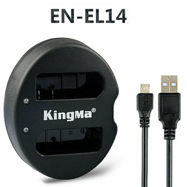 EN-EL14 Battery USB Dual-Battery Charger For Nikon D5200 D3200 Digital Camera