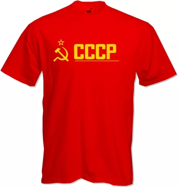 T-shirt CCCP - Sovietico-russo - Hammer Sickle RED Qualità retrò