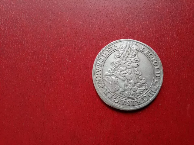 Taler Half Thaler Leopold I Hogmouth Hungary 1703 Austria Silver  Rare